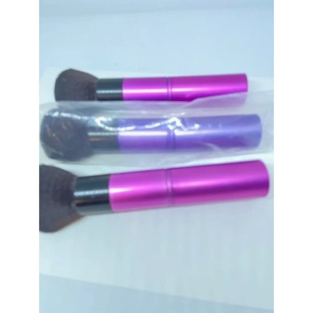 3 Lori Greine BRUSHES Kit Set Powder Foundation Eyeshadow Eyeliner Lip Brush NEW